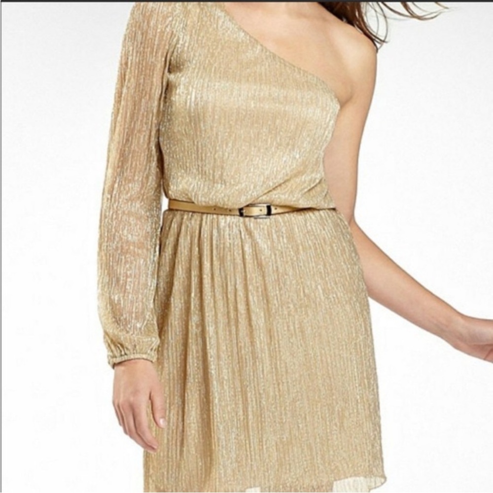 Bisou Bisou Gold One Shoulder Dress